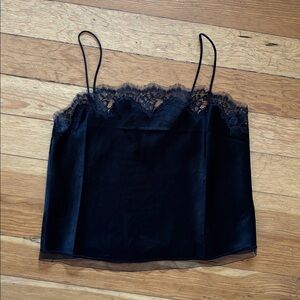 J crew black tank satin lace size small nwot